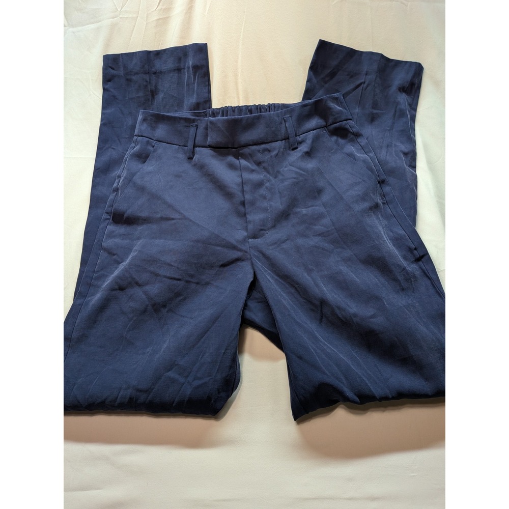 A New Day Navy Blue Straight Leg Elastic Back Dress Pants Size 4 RN17730